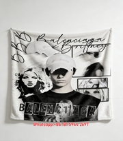 Balenciaga x Britney Collage Flannel Sofa Throw Blanket for Wall Hanging BA088